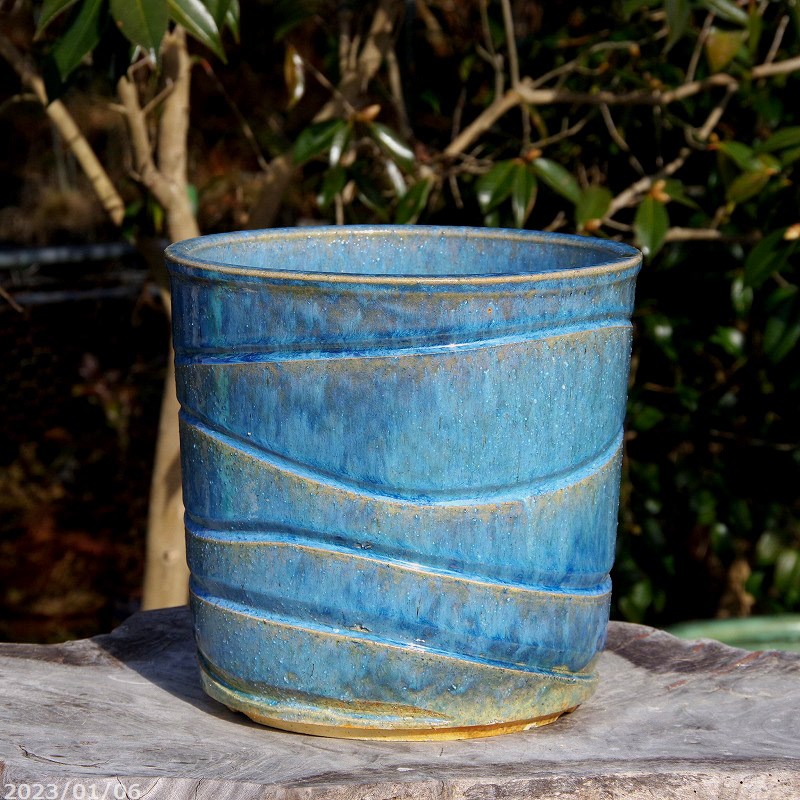 窯肌輪型 18号 信楽焼 植木鉢 ガーデニング 陶器 鉢